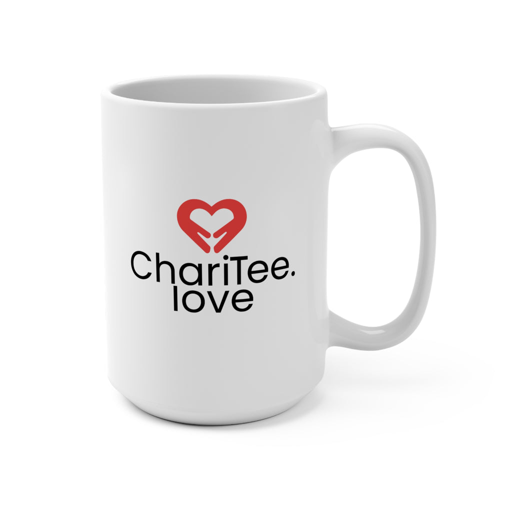 Heartfelt Charitee Love Mug - Perfect Gift for Charity Lovers, Inspirational Coffee Cup, Fundraising Mug, 15oz Ceramic