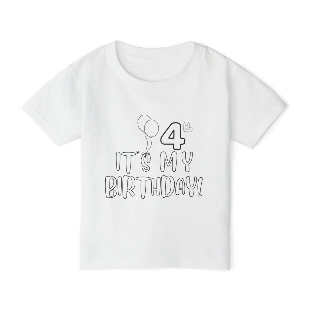 4th Birthday Toddler T-Shirt, Cute Kids Tee, Birthday Outfit, Toddler Gift, Fun Partywear, Celebratory Top