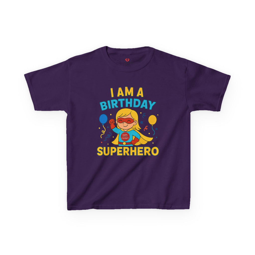 Girl Birthday Superhero Tee - Fun Kids' T-shirt for Birthday Parties, Gifts, Celebrations, Kids Fashion, Superhero Outfits