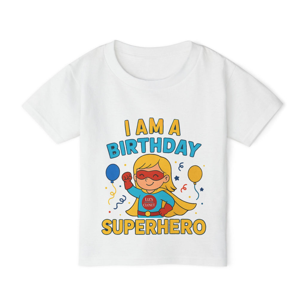 Birthday Girl Superhero Toddler T-Shirt, Kids Party Tee, Fun Birthday Gift, Toddler Apparel, Cute Kids Clothing