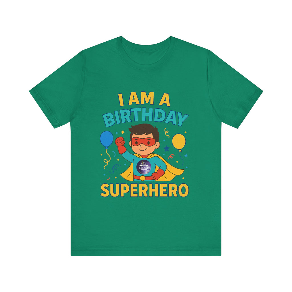 Unisex Boy Birthday Superhero Tee, Birthday T-Shirt, Gift for Superhero Fans, Unisex Jersey Shirt
