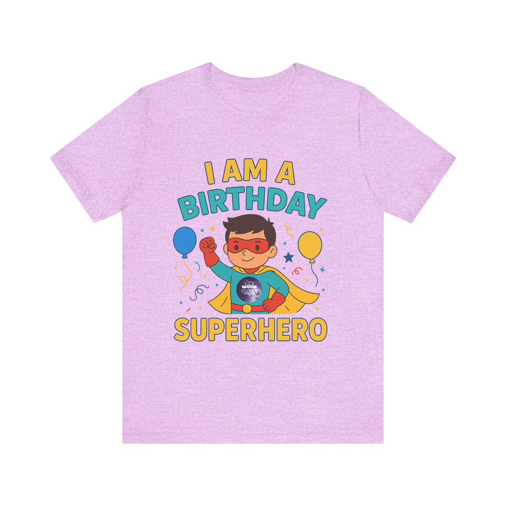 Unisex Boy Birthday Superhero Tee, Birthday T-Shirt, Gift for Superhero Fans, Unisex Jersey Shirt